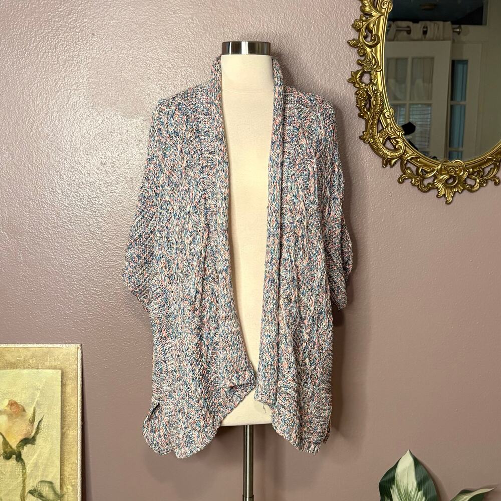 Jessica Simpson Women’s Open Front Cardigan Sweater Multicolor Knit Medium